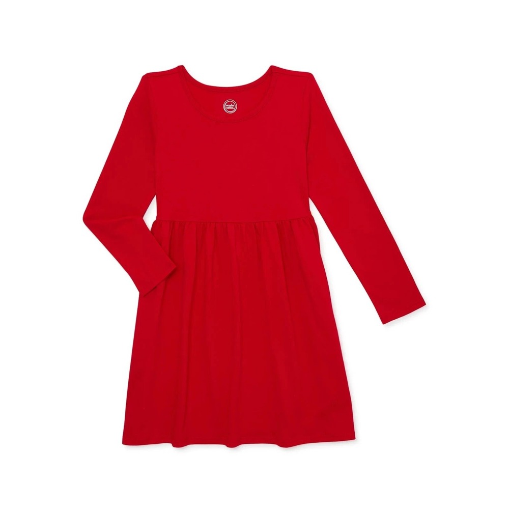 Wonder Nation Youth Girls Long sleeve dress Red size M‎ 7-8 NWT
